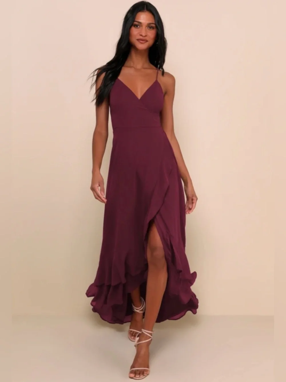 Lulu's Plum Ruffle-Hem Spaghetti Strap Maxi Dress
Size Small
New with Tag - Picture 5 of 10